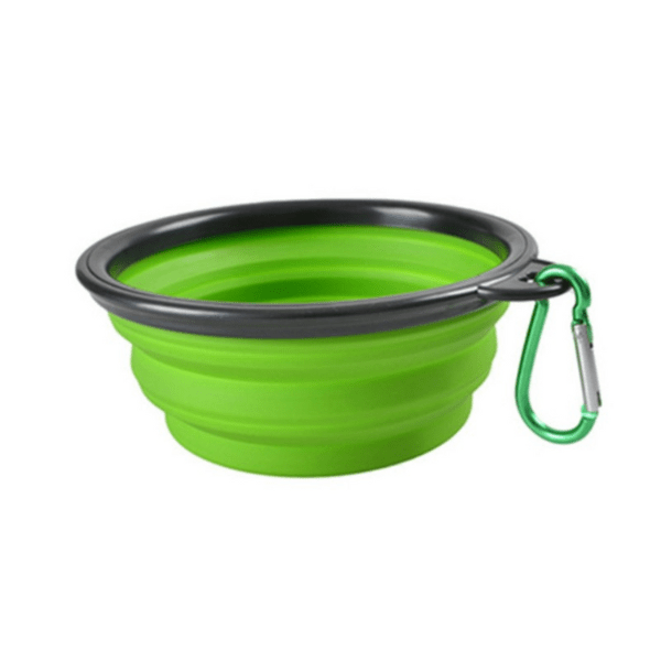 Gamelle chat pliable silicone vert avec mousqueton transport vert Bowl-Trip™