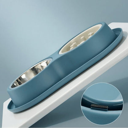 Gamelles anti glouton chat silicone antidérapant pour stabilité et repas sans glissement