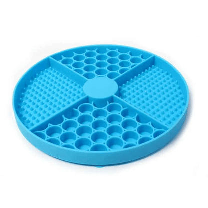 Gamelles anti glouton chat Base AntiCroc™ bleue – 4 compartiments pour repas lents