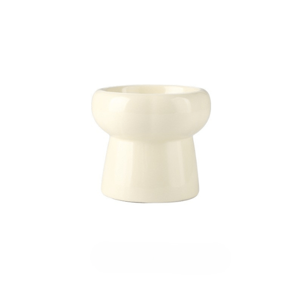 Gamelles chaton ceramique artisanale surélevée blanche - Mini DéliCat™