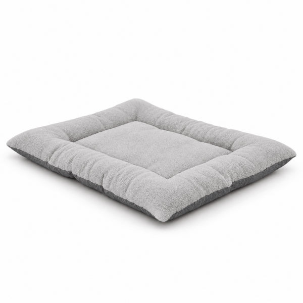 Grand tapis pour chat gris rectangulaire à rebords rembourrés et assise épaisse