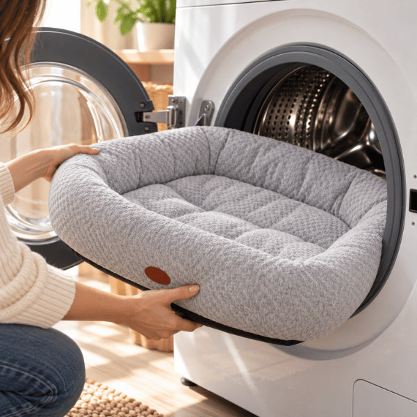 Lit rafraîchissant pour chat gris lavable en machine sous 40°C