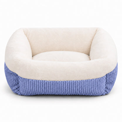 Lit chaton bleu avec intérieur en fourrure chaude et assise rembourrée