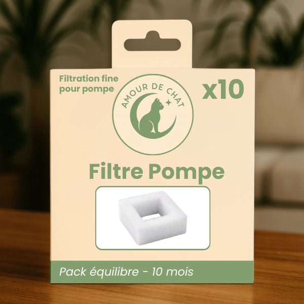 Pack équilibre filtre fontaine chat de pompe filtrée pour une eau propre pendant 10 mois - HydraPur™