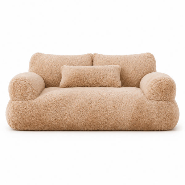 Panier canapé pour chat marron au design premium avec coussin assorti