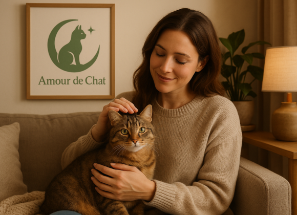 personne caresse chat bien-être salon Amour de Chat