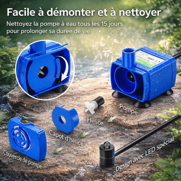 Nettoyage et démontage de la pompe fontaine chat pour prolonger sa durée de vie