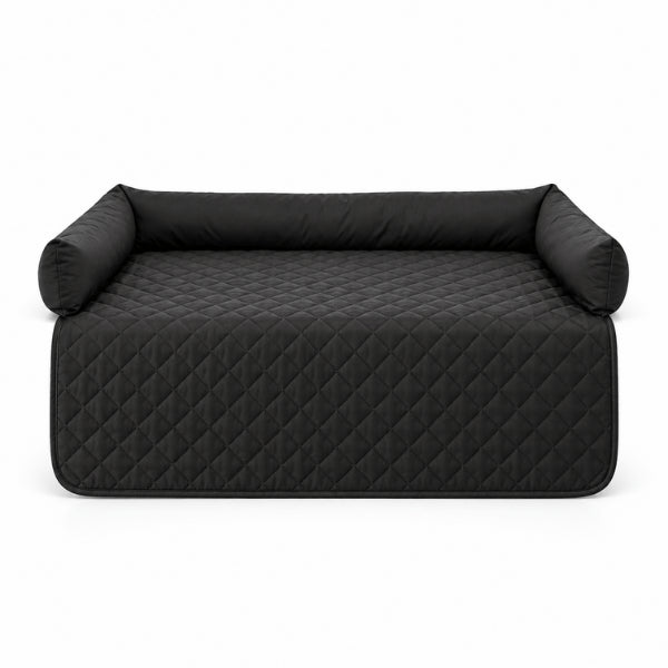 Protection canapé chat noire avec couchage matelassé et bords rembourrés sécurisants