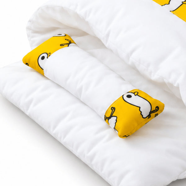 Sac de couchage pour chat avec petit oreiller rembourré et intérieur blanc