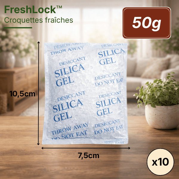 Sachet absorbeur d'humidité 50g pour conserver les croquettes à l’abri de l’humidité - FreshLock™