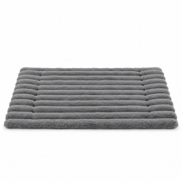 Tapis chat gris auto chauffant en polaire côtelée douce pour repos quotidien