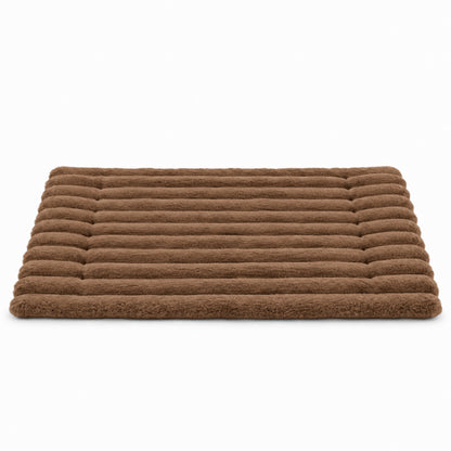 Tapis pour chat marron auto chauffant en polaire douce format rectangulaire