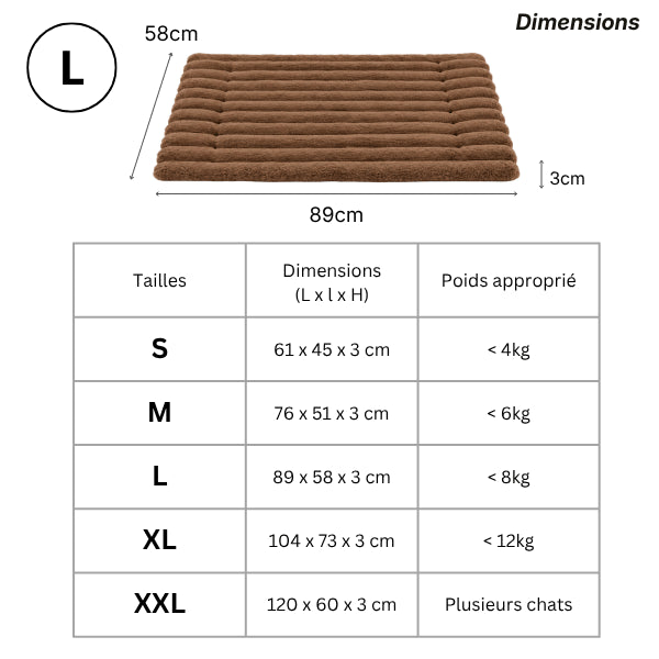 Tapis chat grande taille disponible du S au XXL jusqu’à plusieurs chats