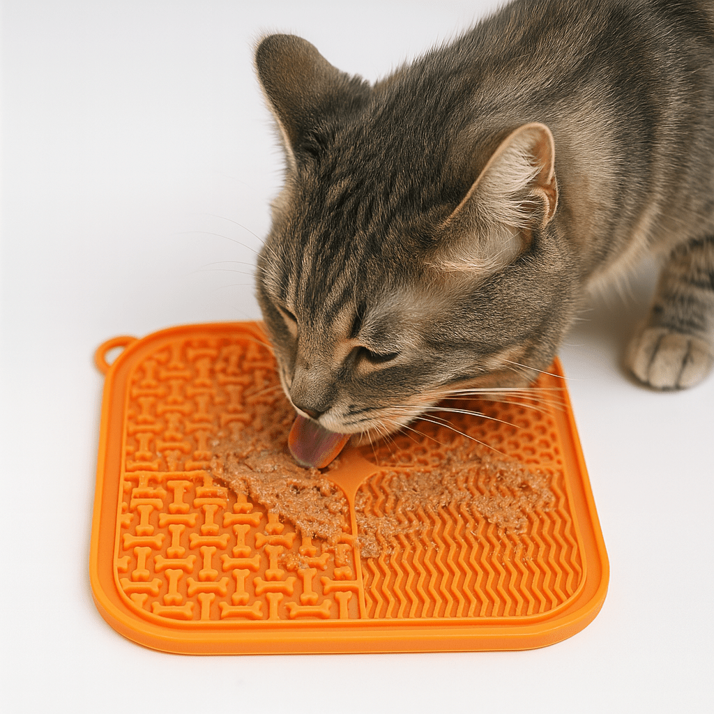 Tapis de lechage silicone relaxant anti-étouffement chat qui lèche PurriLick™